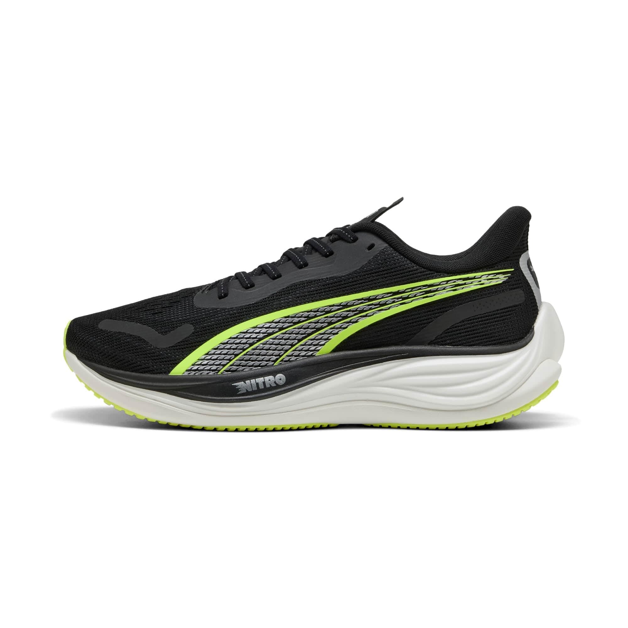 Puma Velocity Nitro 3 Zapatillas para Correr Zapatilla Neutral Hombres Negro - puma Black-Yellow Alert 44,5
