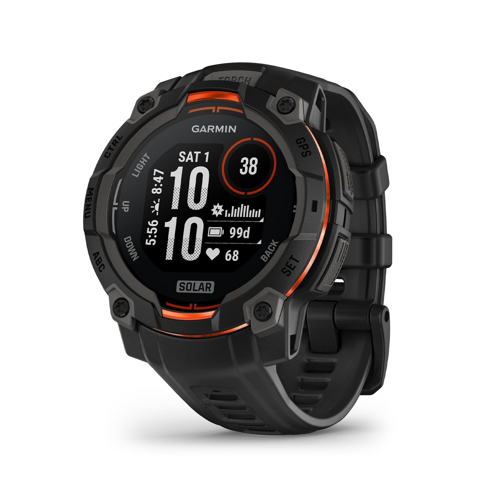 Garmin Instinct 3 Solar, Reloj Inteligente con GPS, Pantalla de 45 mm, Resistente al Agua, Aplicaciones Deport