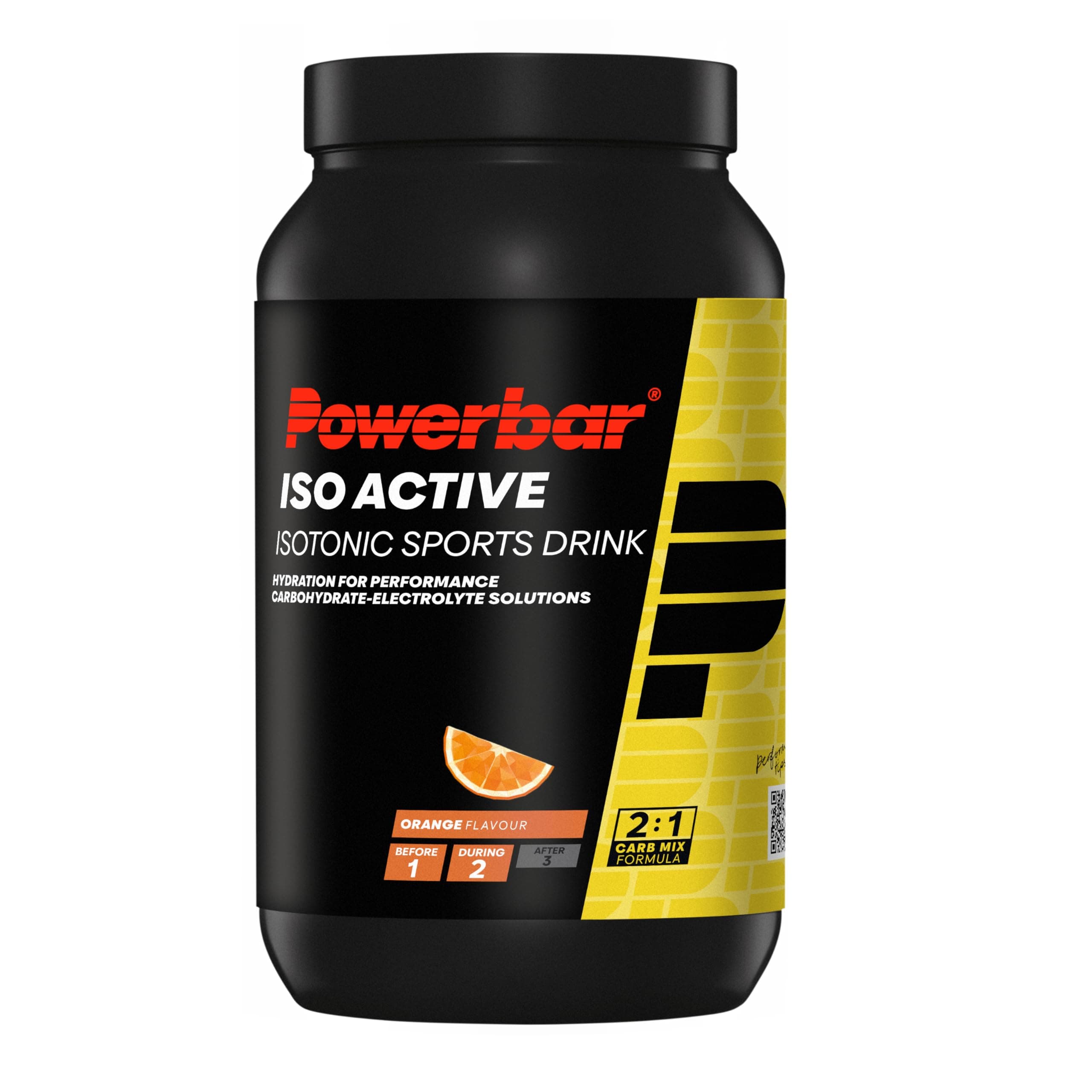 PowerBar Isoactive Naranja 1.320 g — isotónica para entreno con 2:1 de carbohidratos y 5 electrolitos